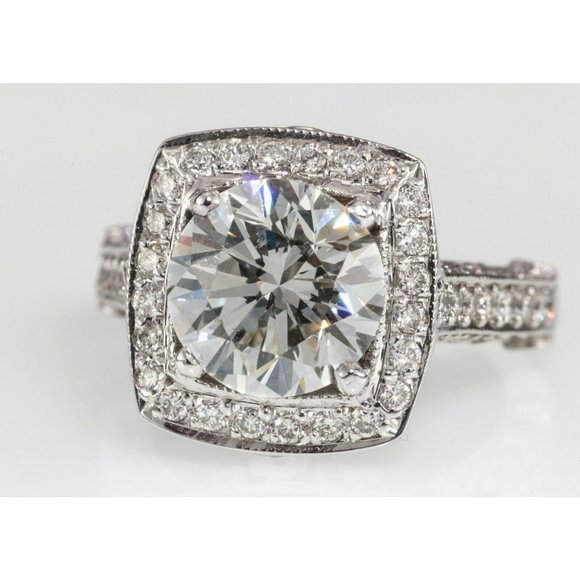 Unbranded Jewelry - 3.05 carat Round Brilliant Diamond 14k White Gold Engagement Ring GIA Certified